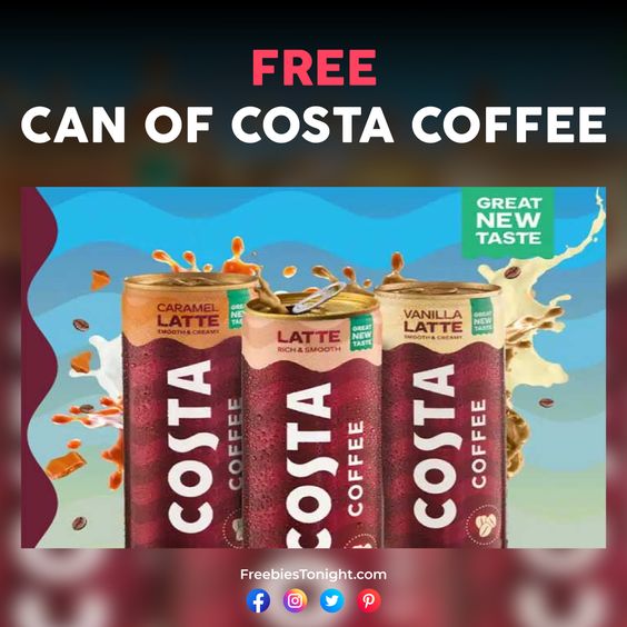 FreebiesTonight's tweet photo. Attention #coffeelovers!
Are you craving a delicious cup of #Costacoffee?
Well, today’s your lucky day because you can get a FREE can of Costa #Coffee!

Offers Link➡️: https://t.co/6T5begC6Lh

#coffeetime #coffeeaddict #freesamples #freecoffee #freebiestonight https://t.co/gIVpCYYF8s