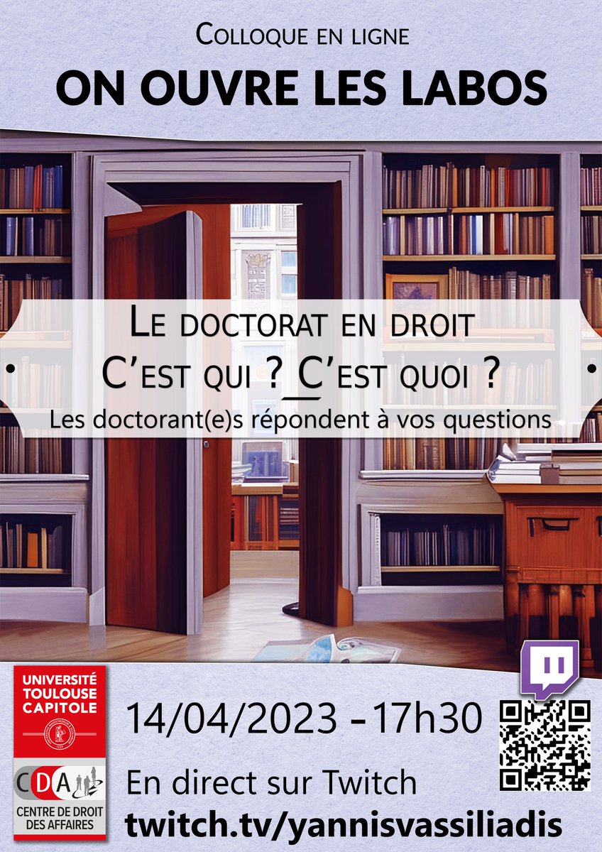 Khioxyz's tweet image. Parce que le doctorat en droit c&apos;est un peu obscur on s&apos;est réuni avec quelques collègues pour répondre simplement à des questions en live, à 17h30 le 14/04 sur twitch.tv/yannisvassilia….

Toutes les questions sont les bienvenues, plus d&apos;infos sous quelques jours !
(1/..)