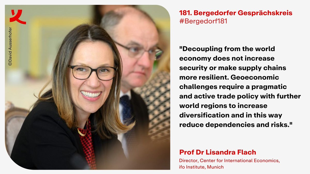 KoerberIP's tweet photo. Are we witnessing #deglobalization, #reglobalization or #slowbalization? Participants at #Bergedorf181 discussed economic trends, #decoupling, and effects of the #IRA. Discussions benefited greatly from @LisandraFlach's expertise on international #trade. https://t.co/jF5d7cumKj