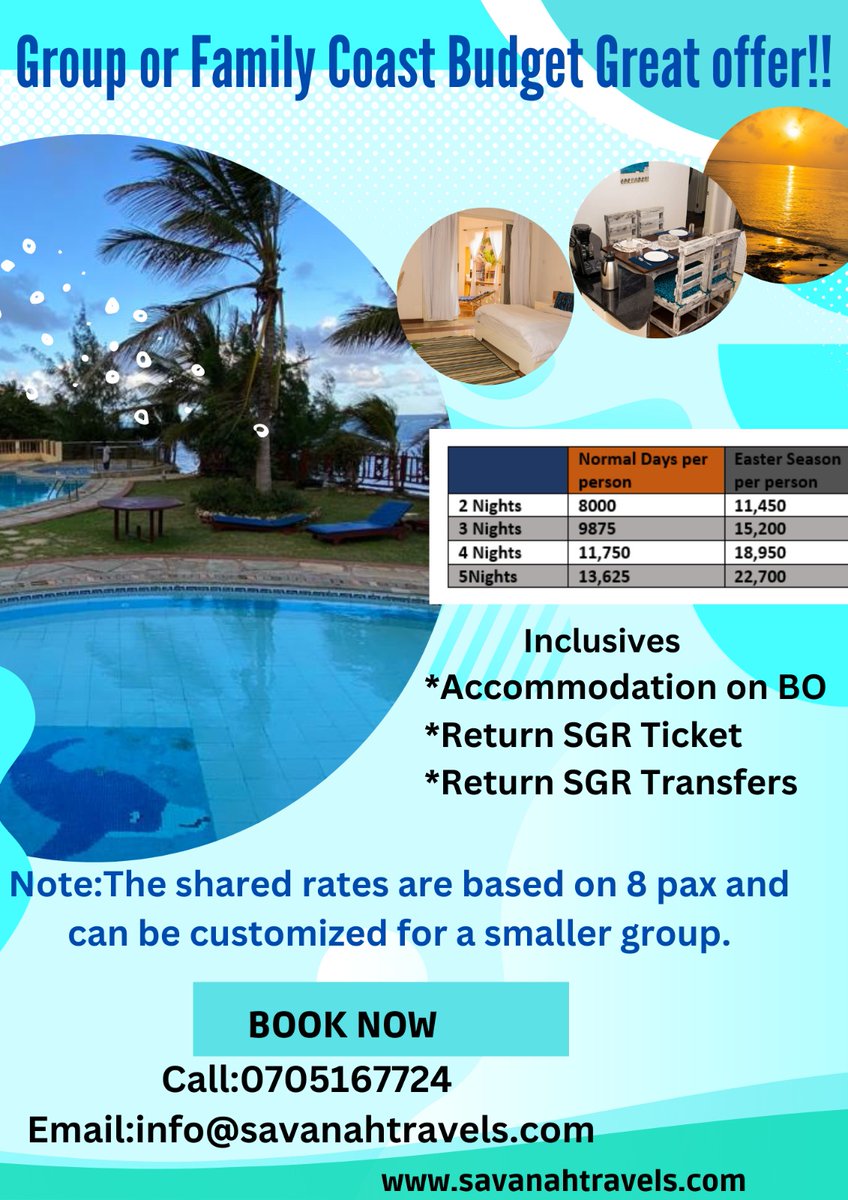 TechsavannahT's tweet photo. We are always at your service😍send those requests and enquiries🤸 we are here ready to handle them diligently👌
*Cruiser now From @Ksh.18,000
*Tour Van now from @Ksh.11,000 
*Exciting Easter packages for couples,family ,groups also singles🥰
*Amazing budget deals for you🤝 https://t.co/twTXh93OET