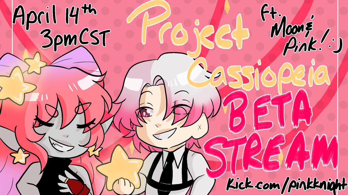 ProCassiopeia's tweet photo. Hello my friends!!

i have a fun treat to announce!!

On April 14th, 3pm CST join me and @PinkKnightVR at  https://t.co/6W2tjrkZXV as we play through the official Project Cassiopeia beta demo together! 

I'll be talking about the dev process so mark ur calendars! https://t.co/PssuiOKiru
