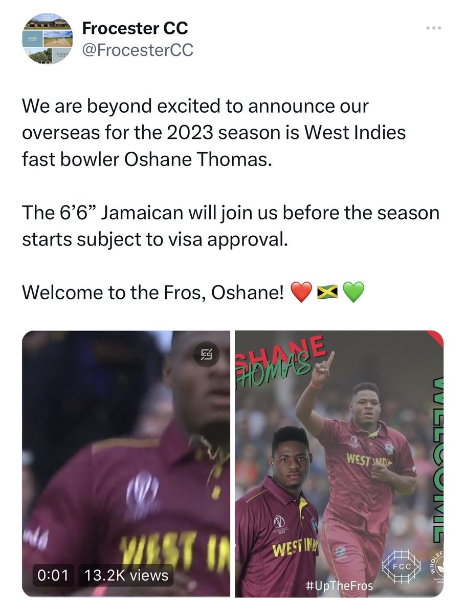 Another new player added to the Frocester Eleven! Out with the old and in with the new 😂👀 
#goodsigning #2playersleft 

<a href="/WEPLCricket/">West of England Premier League</a> <a href="/bathcricket/">Bath Cricket Club</a> <a href="/BridgyCC/">Bridgwater CC</a> <a href="/LCCNewsDesk/">Lansdown Cricket Club🏏</a> <a href="/TSA_CC/">Taunton StAndrews CC</a> <a href="/tauntondeanecc/">Taunton Deane CC 🏏</a> <a href="/bedminstercc/">Bedminster CC</a> <a href="/BristolCricketC/">Bristol Cricket Club</a> <a href="/FrocesterCC/">Frocester CC</a>