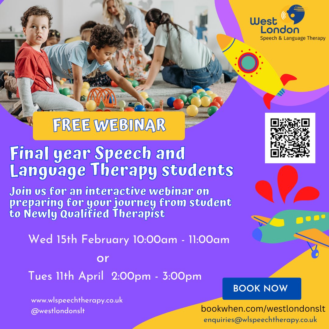 Our second 🌟free🌟 webinar for final year SLT students takes place next week! Book your place to find out more about applying for your first job, attending interview, what to expect in your first few weeks and more!

#slt2b #slt2be #studentslt #studentslts #sltdegree #firstjob