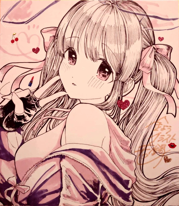#SfC予選D#緒方智絵里再稿色紙をいくつか、、カラー色紙の練習したい 