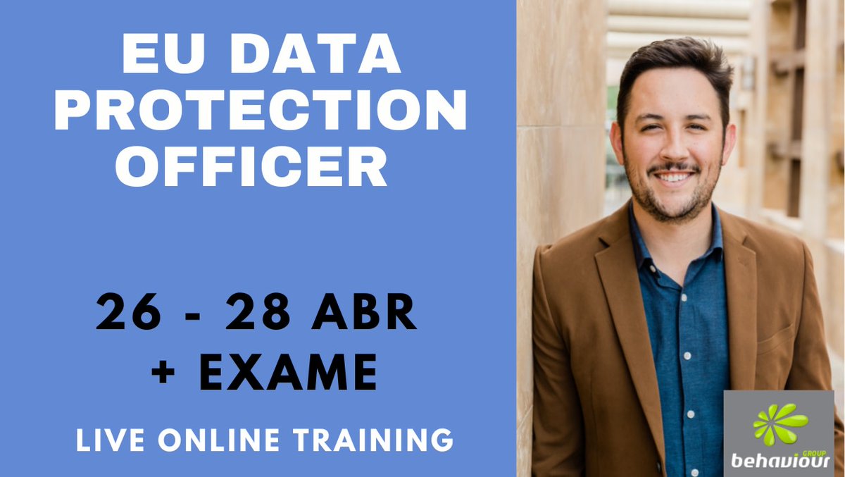 EU Data Protection Officer (DPO), curso prático de implementação de um Programa de Protecção de Dados.Inscreva-se online: behaviour-group.com/PT/curso-eu-da…

#dpo #dataprotection #protecaodados #onlinecourse #onlinetraining #formacaoonline #behaviourgroup