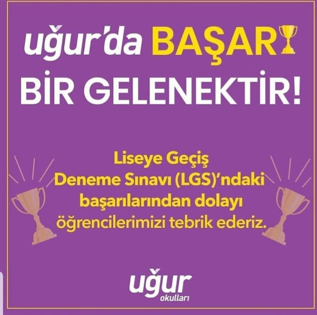 UOOzluce's tweet photo. Uğur Okulları Türkiye Geneli yapılan 8.Sınıflar LGS 21 sınavına göre;

İpek SÜLÜN 500 tam puan almıştır.

Çağla ÇEZİKER Türkiye 23.sü olmuştur. 

Arda Berk BULUT Türkiye 73.sü olmuştur.

Öğrencilerimizi tebrik ederiz.
@UgurOkullari @MUSTAFACAKIR28 @adilkurt9 @SerolTamer https://t.co/cb9o2adQfr