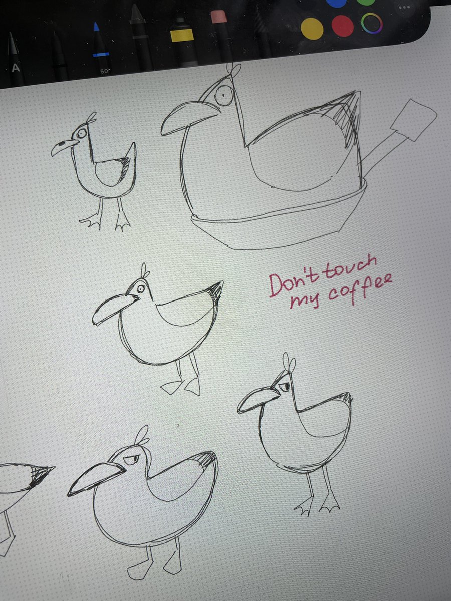Good morning beautiful world ☀️
Have a wonderful week💛

I'm warming up a little before work. I draw seagulls that prevent me from sleeping every night…..

Be careful🙏