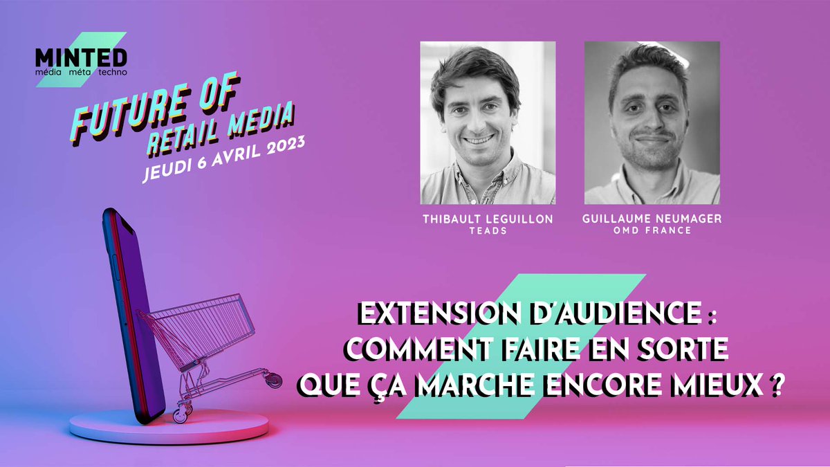 🔔SAVE THE DATE : Nous serons présents le 6 avril pour l'événement "Future of Retail Media" de <a href="/mntd_/">Minted</a> 

🗣Thibault Leguillon et Guillaume Neumager d'OMD France - s'exprimeront sur la data retail media et l'extension d'audience.

Pour s'inscrire 👉 urlz.fr/ldVE