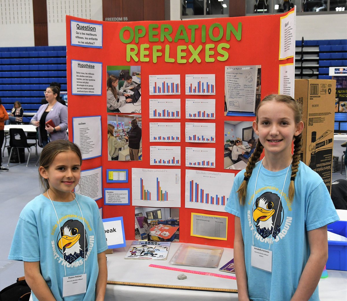 Félicitations à Annabelle Parizeau et Peyton Pelchat, <a href="/EECStTdAquin/">École catholique Saint-Thomas-d'Aquin</a>, qui ont remporté la🥇place au Lambton County Science Fair, dans la catégorie Exposition, la médaille🥈dans la catégorie Soins de santé &amp; le prix Vote du public🏆! Bravo à ces deux élèves! 👋🥰👋 <a href="/CscProvidence/">Csc Providence</a>
