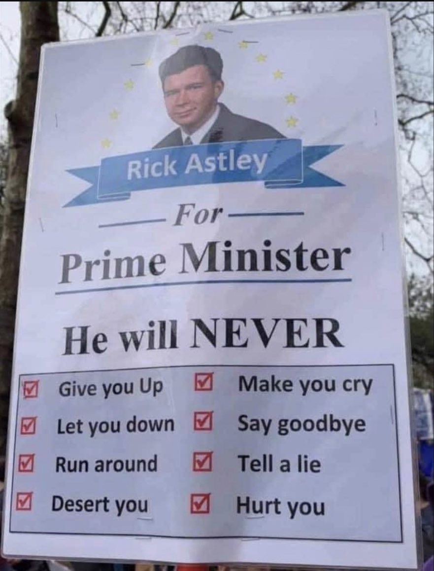 MapleSyrupNews's tweet photo. He’s got my vote.. 👌😂 #PrimeMinister #RickAsley https://t.co/HbgQSEabZN