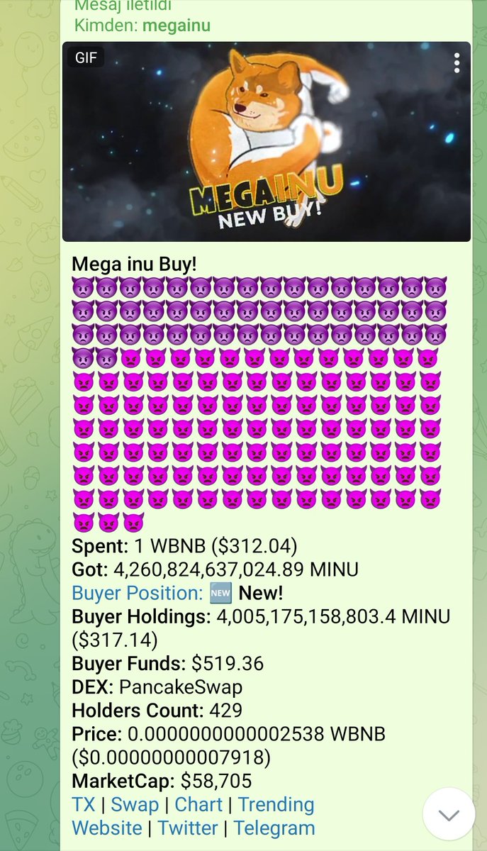 10K Mcap De vermiştik  60K gördük #megaınu #gem #kripto #bitcoin