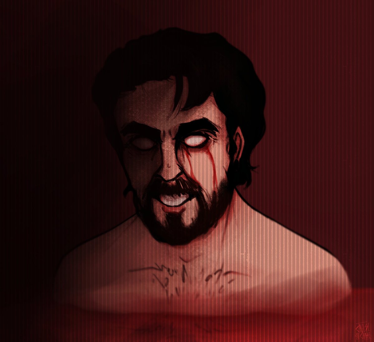 | Drowning in Blood.  |

Took inpo from a picture on Pinterest 

[#jacksepticeye #antisepticeye #septicart #jacksepticeyefanart @Jacksepticeye]