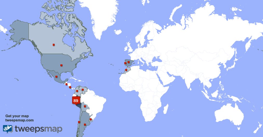 Tengo 1 nuevos seguidores, desde Perú 🇵🇪 durante la última semana tweepsmap.com/!sailewolf