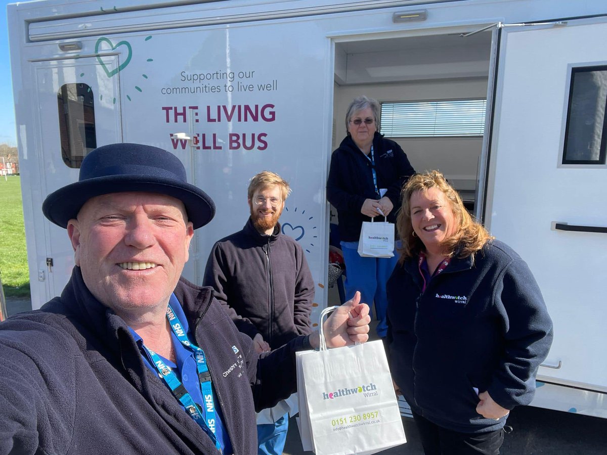 Healthwatchwirr's tweet photo. Healthwatch out with the team on the Living Well bus today.

Thanks to Yvonne, John and Chris...really enjoyable morning listening and observing the valuable work you are doing in our community..very caring team

#becauseweallcare #KeepWirralWell #Spare5 https://t.co/WpixgBVVDB
