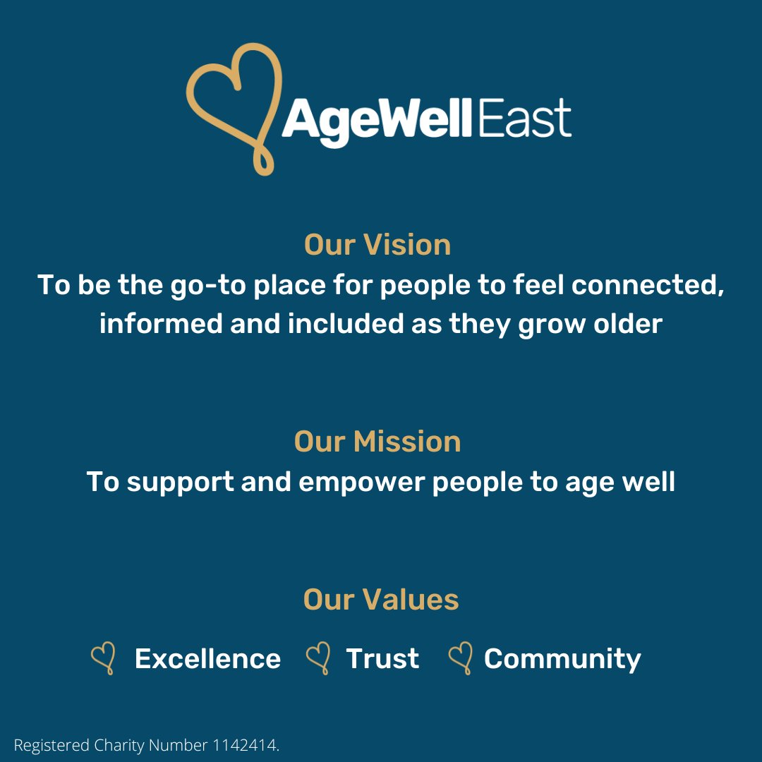 Agewelleast's tweet photo. April 2023 sees the launch of our reshaped Vision, Mission and Values, to better reflect the impact and support our work provides to the communities we serve. https://t.co/jy6uXQKVmu