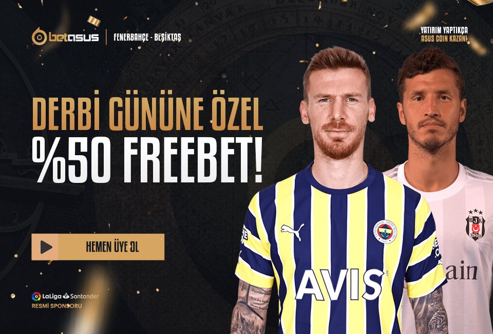 Derbiye Özel Yatırımınıza Ek %50 Freebet #Betasus 'tan Hediye! asusbet.link/gorev Betasus #bahis #casino #slot #bonus