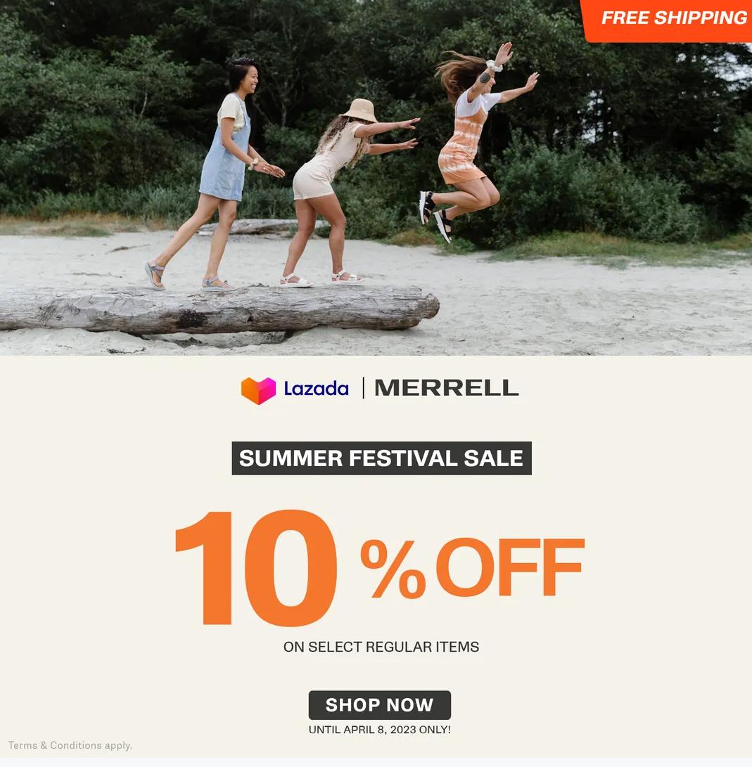 MaineAlden16's tweet photo. Grab this offer & more at the Merrell LazMall Store:
π https://t.co/2nLS5qYT59
Get ready with SUMMER FESTIVAL SALE GET UP TO 10% OFF VOUCHER ON SELECT REGULAR ITEMS!
until April 8, 2023 only.
SHOP NOW! π
#GetawayToAdventure
#MerrellPH
#LetsGetaway #LazadaFreeShippingFest https://t.co/3y4DvklczF