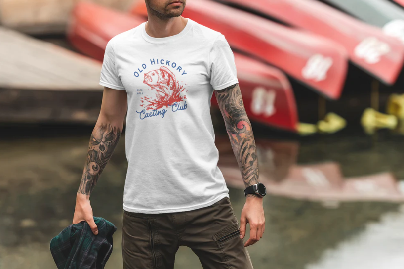 lit_apparel's tweet photo. Looking to upgrade your fishing game? Look no further than the Old Hickory Casting Club. Our exclusive t-shirt is perfect for those who love to cast more than they love to catch. #fishing #CASTING  #oldhickory #Tennessee https://t.co/qeY2I5F5L2 https://t.co/bCJmW4Rpy0