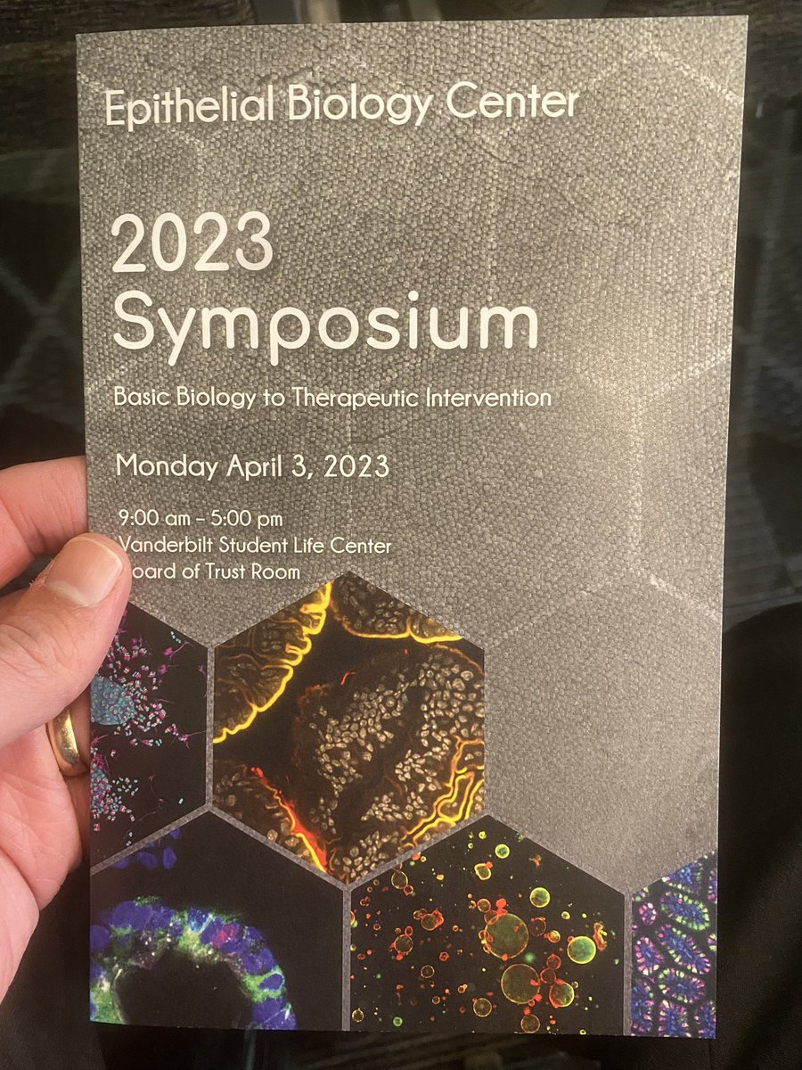 The @VUMChealth @VUmedicine Epithelial Biology Center Symposium organized by @Coffey_EGFR and @JKropski starting now! Excited for the lineup with keynote speakers @CharlesSawyers & Hal Chapman!