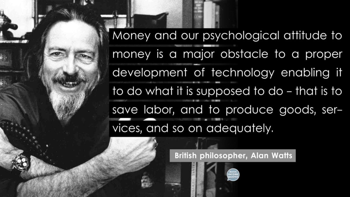 BaseIncomeQuote's tweet image. Money and our psychological attitude to money is a major obstacle to a proper development of technology. #BasicIncome