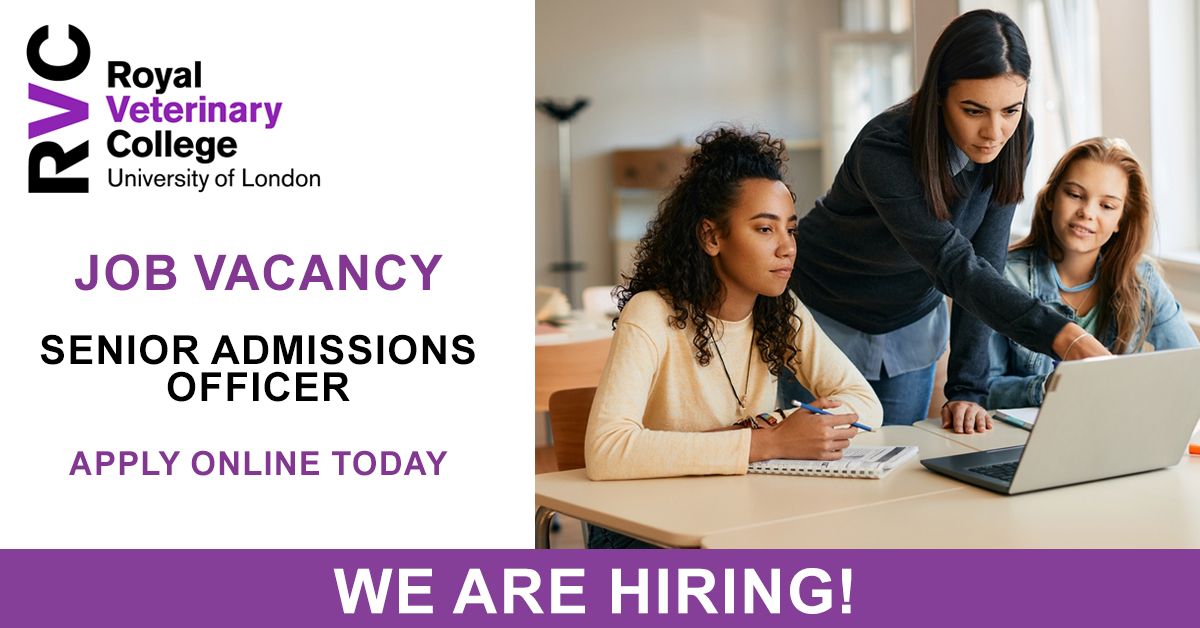 RoyalVetCollege's tweet photo. We are hiring a Senior Admissions Officer (Postgraduate &amp; Collaborative Courses) to join our team based at our Camden Campus.
• Full Time (35 hours per week)
• £31,711 to £36,877 p.a. (inc. London Weighting)

📆 Deadline: Sunday 16 April 2023
👉 Apply: https://t.co/OUaCuaCWAX https://t.co/oxXTqjSeL1