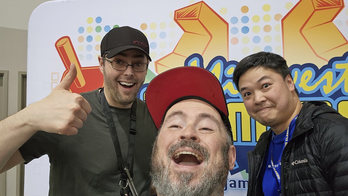geeksbythecreek's tweet photo. I have five indie dev interviews in the pipeline and some other @MgcShow shorts and content on the way, but before the afterglow of the weekend fades, I wanted to thank these two gentlemen for making this weekend awesome and making the 'quiet room' happen for interviews; Albert Chen and Steve Chepp. @trioptical @bushido_path

They busted their asses to make this all happen. Albert was there helping me throughout the day. Couldn't have done it without him holding down the room, doing set up and helping the devs get their gear in place (not to mention the help carrying equipment!) as well as his feedback and encouragement. 

Steve's bringing Future Classics together and reaching out to bring me into the fold again, coordinating, scheduling and securing the room and equipment... as well as just thinking of me in general and wanting me to be a part of Future Classics and making sure I had everything I needed. Thank you, thank you, thank you. 

Thank you both for the support, kindness, hard work and encouragement. I had a fun weekend and you both featured prominently in that fun. I wouldn't have even made it to the show without you guys.