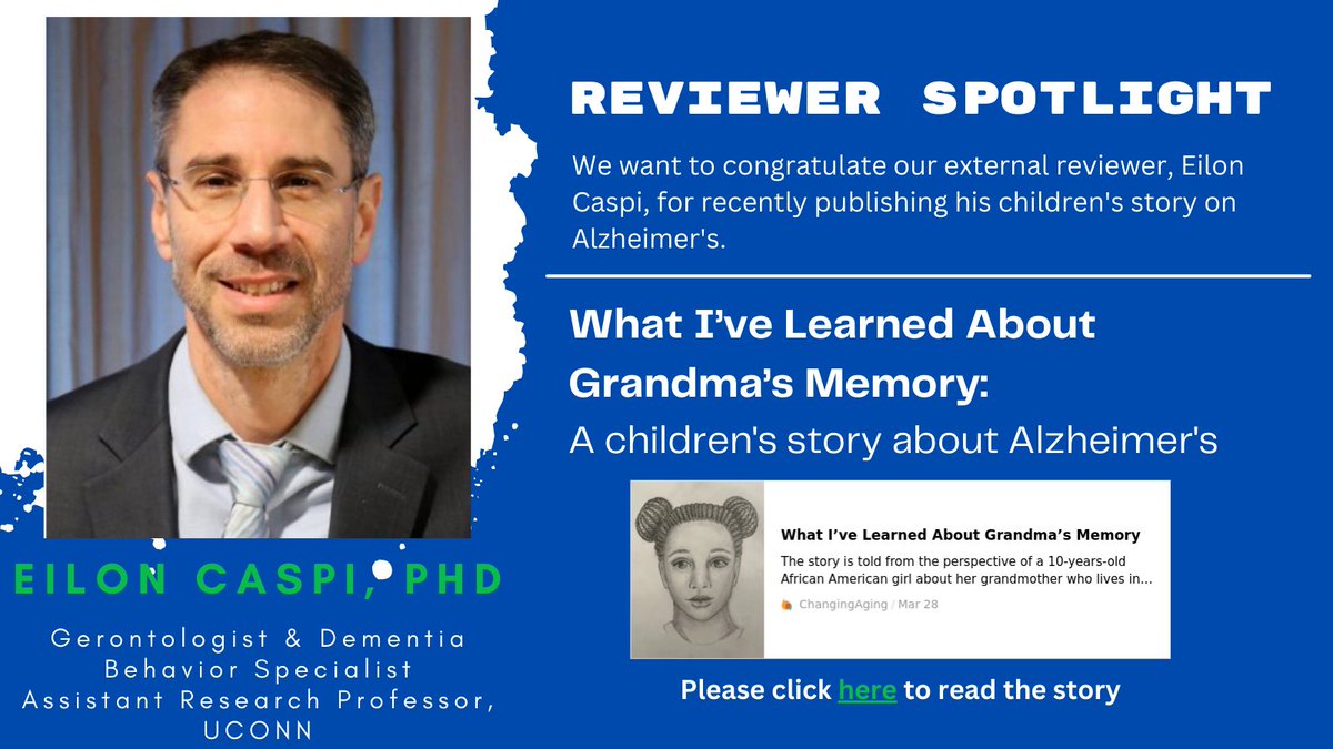 Donaghue Foundation (@donaghuefnd) on Twitter photo Reviewer Spotlight: We want to congratulate <a href="/eiloncaspi/">Eilon Caspi Ph.D.</a> on his newly published children's story on Alzheimer's! Please use this link to read the story. changingaging.org/blog/what-ive-… Reviewer Spotlight: We want to congratulate <a href="/eiloncaspi/">Eilon Caspi Ph.D.</a> on his newly published children's story on Alzheimer's! Please use this link to read the story. changingaging.org/blog/what-ive-…