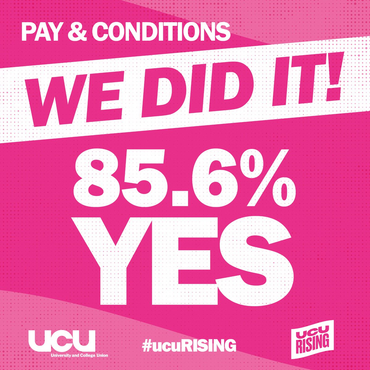 MANDATE RENEWED! We've sailed past the threshold and increased the YES vote in the pay and conditions ballot We are now the first education union to win multiple national strike ballots UCU and PROUD #ucuRISING