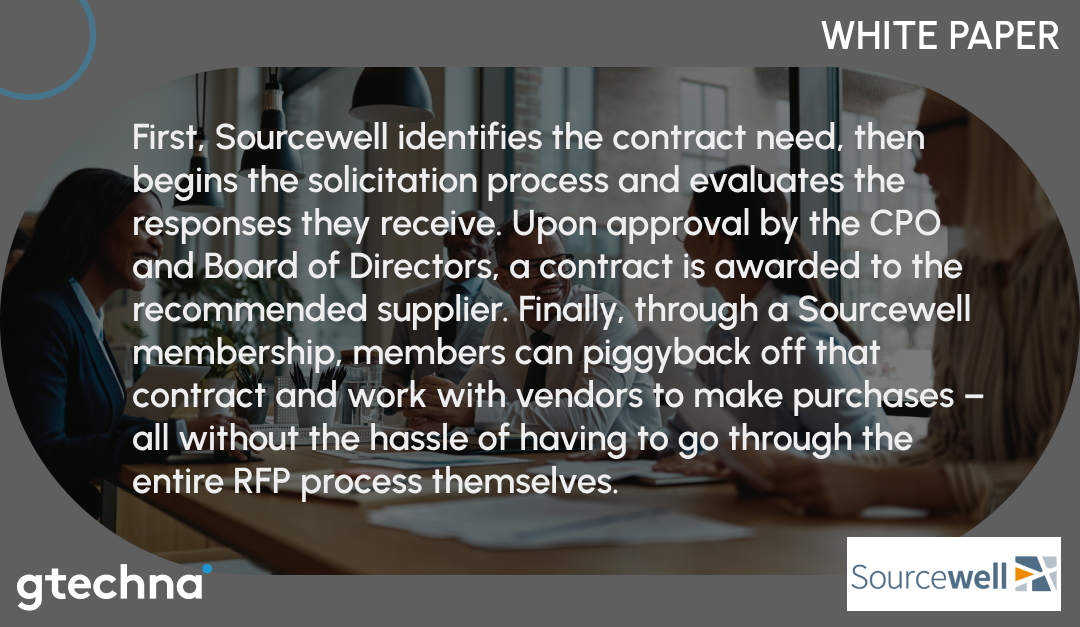 Sourcewell operates as a self-sustaining government agency. In short, it allows municipalities to leverage existing contracts with vendors and government entities to meet their project's needs.

Follow the link to download the White Paper!
gtec.ly/3zpvbfa