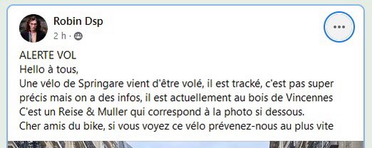 lebenisteavelo's tweet photo. ALERTE VÉLO CARGO VOLÉ
Paris et 94.

Amis parisiens, ouvrez les yeux du côté de Vincennes et du bois !

Cela fait deux heures maintenant. Le vélo est tracé.

Merci pour eux ! Rt svp. https://t.co/F12NmQX1nH
