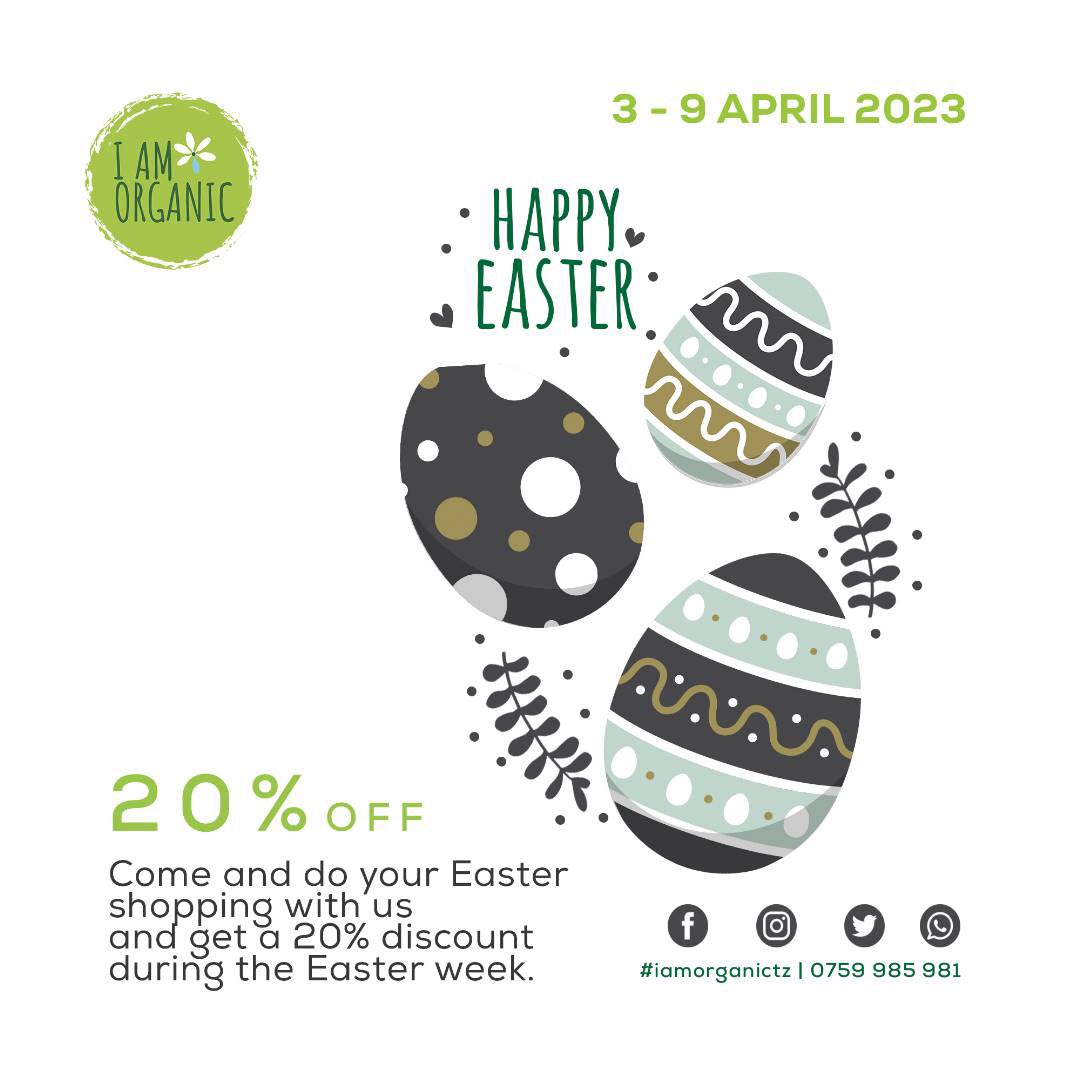 We want to make sure you have a 
#healthy and #organic #Easter! Shop with us this week and enjoy the discount!🐣

Happy Easter to you and your loved ones!🐣