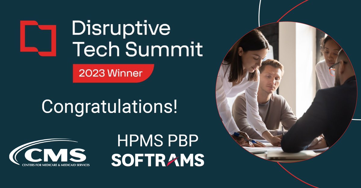 Congratulations to our CMS Health Plan Management System - Plan Benefit Package (HPMS - PBP) team on winning the 2023 Disruptive Tech award! The complete front &amp; backend redesign on this sub-module provides modernization to achieve digital transformation.Go team!

#awardwin