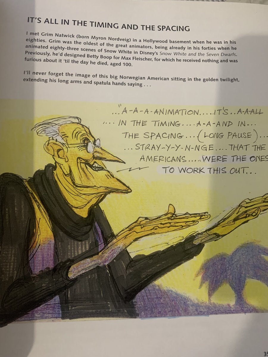 I seriously can't recommend this book enough I'm learning so much

It's not just a guide on animation it's a history on animation and it's a biography on the life on Richard Williams and the people he worked with such as Milt Kahl,

It's extremely funny and extremely interesting! https://t.co/lpbZN2QpRh 