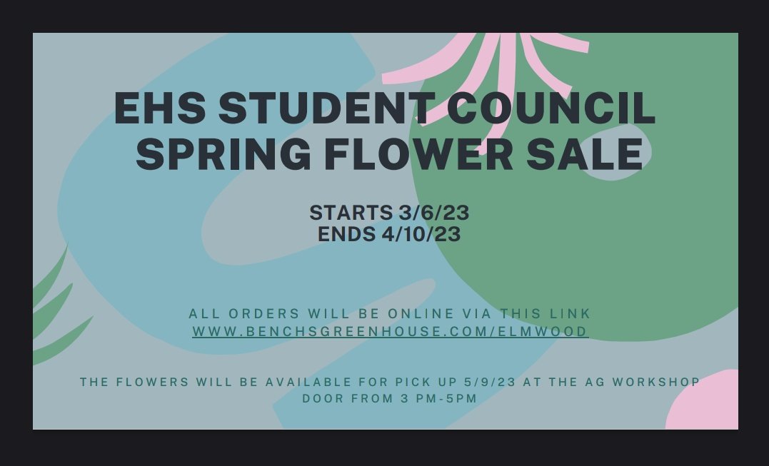 EHSROYALSTUCO's tweet photo. 🏵️EHS Student Council Flower Sale🏵️
All orders will be online via this link https://t.co/8ZAAWJL5GP
@elmwood_hs @Elmwood_Supt https://t.co/eUWhQXIVsD