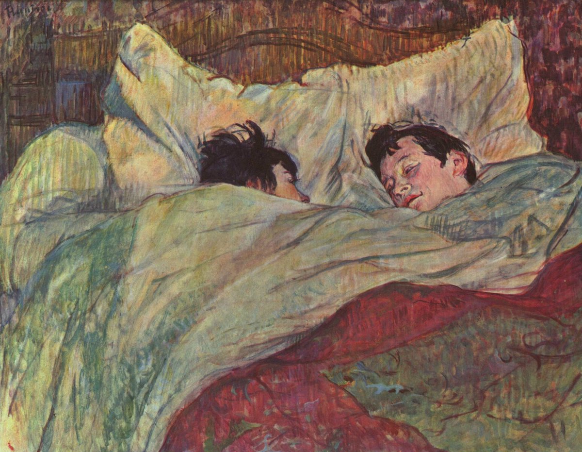 In bed, 1893 #postimpressionism #lautrec wikiart.org/en/henri-de-to…
