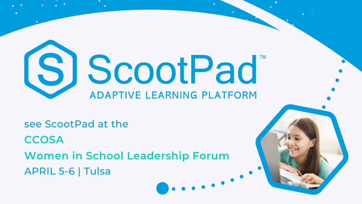 Find out how ScootPad helps students focus on the areas they haven’t yet mastered through adaptive practice &amp; provides real-time feedback on their progress. Meet <a href="/elisha_johnson3/">Elisha Faust</a> at the #CCOSA Women in School Leadership Forum. #oklaed #ared ow.ly/NNms50NyIlb