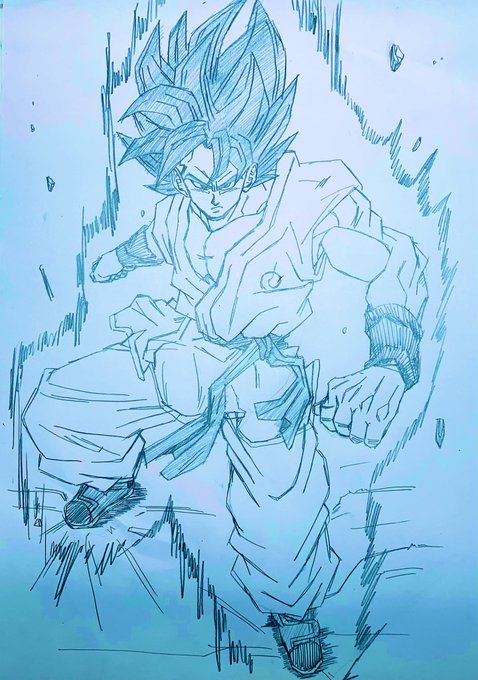 超サイヤ人ブルー！！#ドラゴンボール　#落書き 