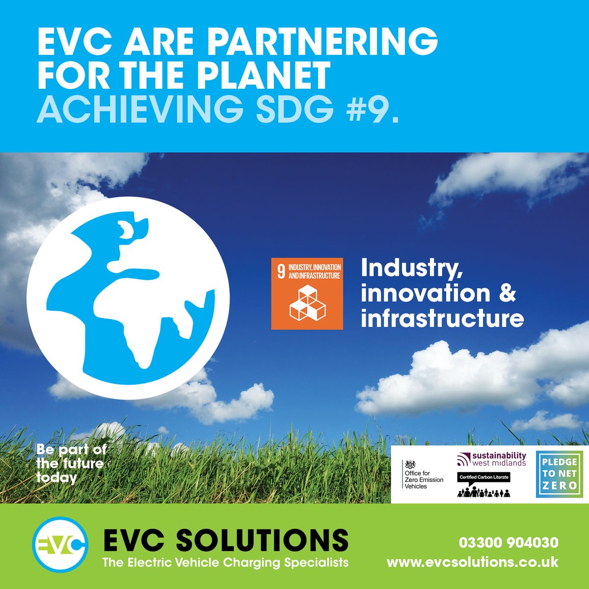 We are working toward minimum carbon impact through best practice which includes achieving SDG 9: 

Build resilient infrastructure, promote inclusive and sustainable industrialisation and foster innovation.

Visit evcsolutions.co.uk and be part of the future today! 

#evlove
