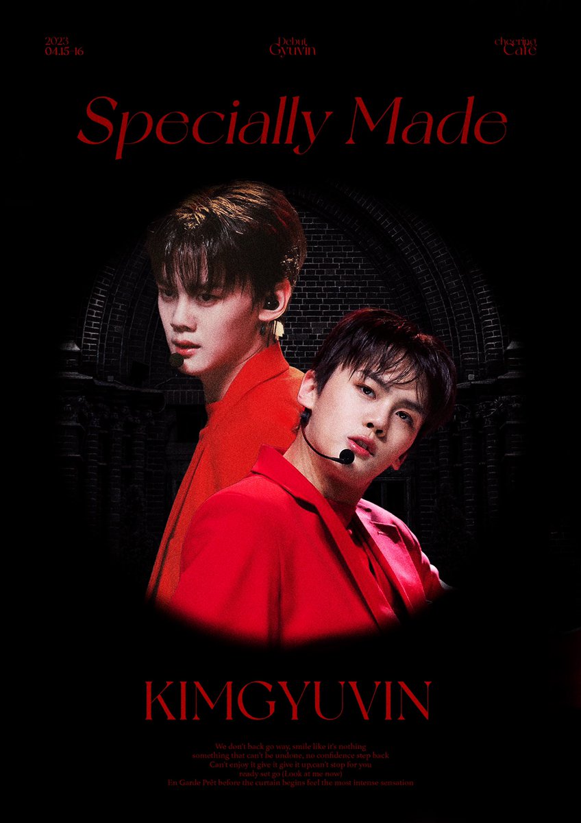GyuFog's tweet photo. 𝐂𝐡𝐞𝐞𝐫𝐢𝐧𝐠 𝐟𝐨𝐫 𝐆𝐘𝐔𝐕𝐈𝐍

#결국엔_김규빈_데뷔

김규빈 연습생의 꿈을 응원하기 위해
카페와 스튜디오 이벤트를 진행합니다.

🗓 𝟐𝟑.𝟎𝟒.𝟏𝟎 - 𝟐𝟑.𝟎𝟒.𝟏𝟒
📍 폴링디저트 (홍대)

🗓 𝟐𝟑.𝟎𝟒.𝟏𝟓 - 𝟐𝟑.𝟎𝟒.𝟏𝟔
📍 스튜디오 𝟓𝟖.𝟑 (강남) 

#김규빈 #보이즈플래닛 https://t.co/HCgQtP64Iq