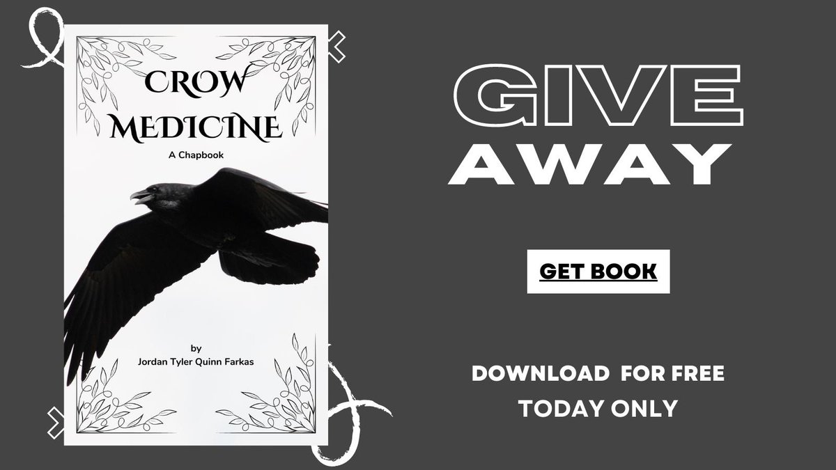 JTQuinnFarkas's tweet photo. Get a FREE copy of Crow Medicine, my poetry #chapbook in a series that explores the themes of #grief, #healing, and #transformation. 

Support indie authors? Prove it - like this post and tag a friend in the comments that likes #poetry. Hurry, the giveaway ends soon! #giveaway https://t.co/ogRAc9Qliu