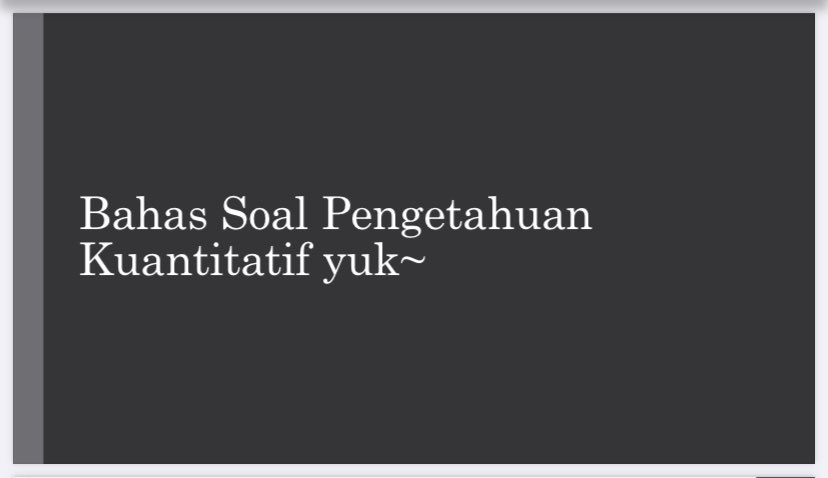 Bahas soal Pengetahuan kuantitatif SNBT 2023

Gas di reply jawaban kalian dan share ke temen yang lain!
