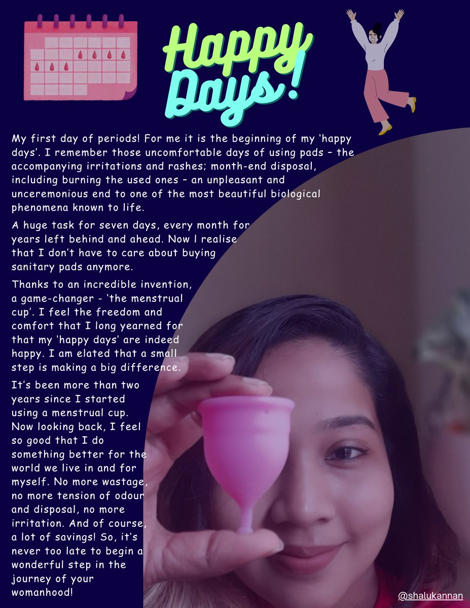 ShaluKannan08's tweet photo. "Happy periods" 
Some changes are for better!!
@peesafe
#menustralcup #menustration #periods #periodscramps #happyperiod #periodstories #women #womenhealth 
#womenempowerment #ladypower #goodvibes #dailyinspiration 
#menstrualhealth #menstrualhygiene #periodstruggles #happywomen https://t.co/xP80XRI8bx