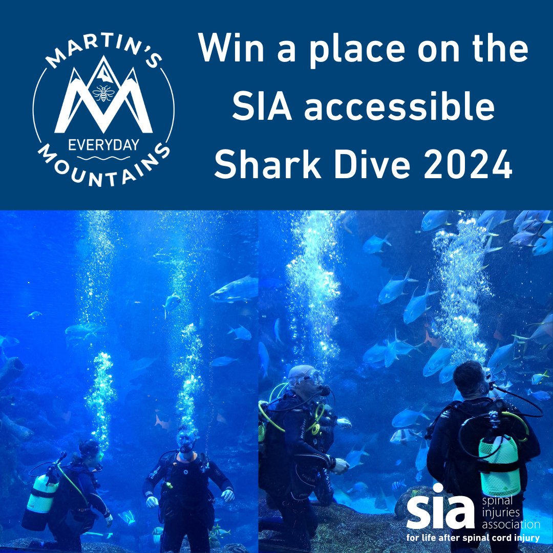 One lucky <a href="/spinalinjuries/">Spinal Injuries Association</a> #EverydayMountains winner will have the chance to take the plunge on SIA's annual Shark Dive at <a href="/BluePlanetUK/">Blue Planet Aquarium</a> 🦈

This includes dive training and access for two supporters to tour the site for free!

Enter here now for FREE: spinal.co.uk/everydaymounta…