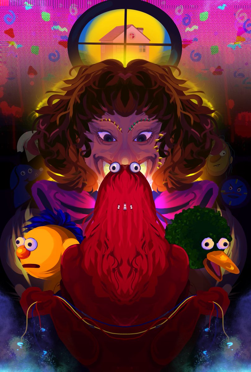 0Skybatt's tweet photo. I wanted to show the sketch vs finished product on my #dhmis painting! I LOVE don’t hug me I’m scared https://t.co/o8NR6YDzhX