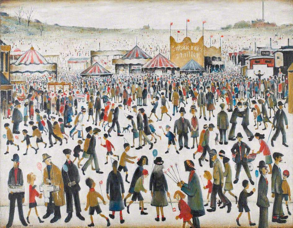 Lancashire Fair, Good Friday, Daisy Nook, 1946 #naveart #lawrencestephenlowry wikiart.org/en/l-s-lowry/l…