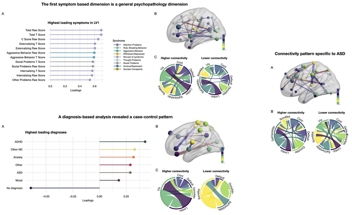 New preprint!🚨 Here we derived dimensions of psychopathology based on covariance in functional brain networks in a developmental clinical sample. These dimensions recapitulated the psychopathology hierarchy (i.e. p factor).

Brief 🧵 [1/7]:

medrxiv.org/content/10.110…