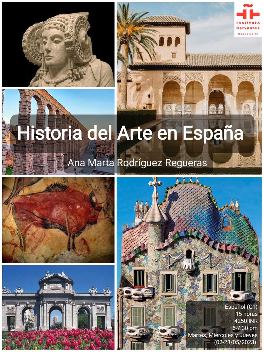 ICNuevaDelhi's tweet photo. 💁‍♂️¿Sabías que en el  @ICNuevaDelhi  ofrecemos cursos de Historia del Arte de España 🇪🇸?

📅2.5-23.5
Nivel: C1 Español
⏰18:00-19:30h. Martes, Miércoles, Jueves

📷: Ana Marta Rodríguez Regueras  https://t.co/7zY5CA12I4 https://t.co/08lbftvS2L
