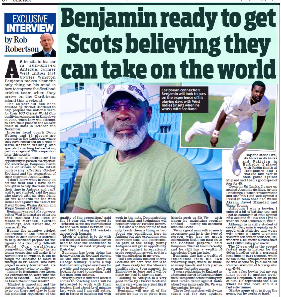 ScottyCricket's tweet photo. #WinstonBenjamin @windiescricket out to assist @CricketScotland @Berrington44 @dougwato73 
@craigwright99 @KenGodsman @leasky29 @GeorgeMunsey 
@chris_868 @HamzaOfficial1 @crossy16 @BrandoMcMullen4 @markwatt123 @Safyaan50 @Greav_o https://t.co/sYLUevYRgj