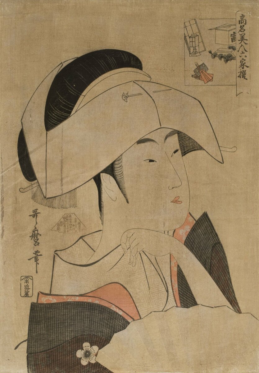 Kitagawa Utamaro, Sarjasta Kuusi kuuluisaa kaunotarta #finngallery #finnishnationalgallery kokoelmat.fng.fi/app?si=A+II+84…