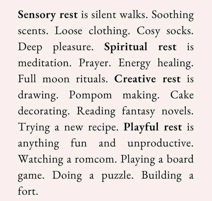 Rest comes in different forms. It's Easter break for me &amp; I intend to do something from all four areas.

What about you? Do you choose one more than another? 🤔 
#rest #sensory #spiritually #creatively #playfully